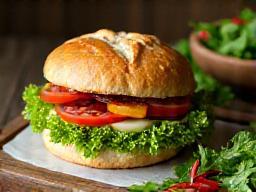 Gourmet sandwich and side salad